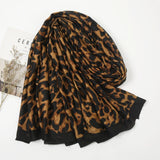 Fashion Printed Leopard Scarf Female Spring Muslim Women Hijab Scarves Tassel Large Size Headband Handkerchief Women's Bandana