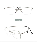 Titanium Large Size Lightweight Rectangular Men and Women Colored Flexible Rimless Glasses Frame For Myopia Prescription Lenses