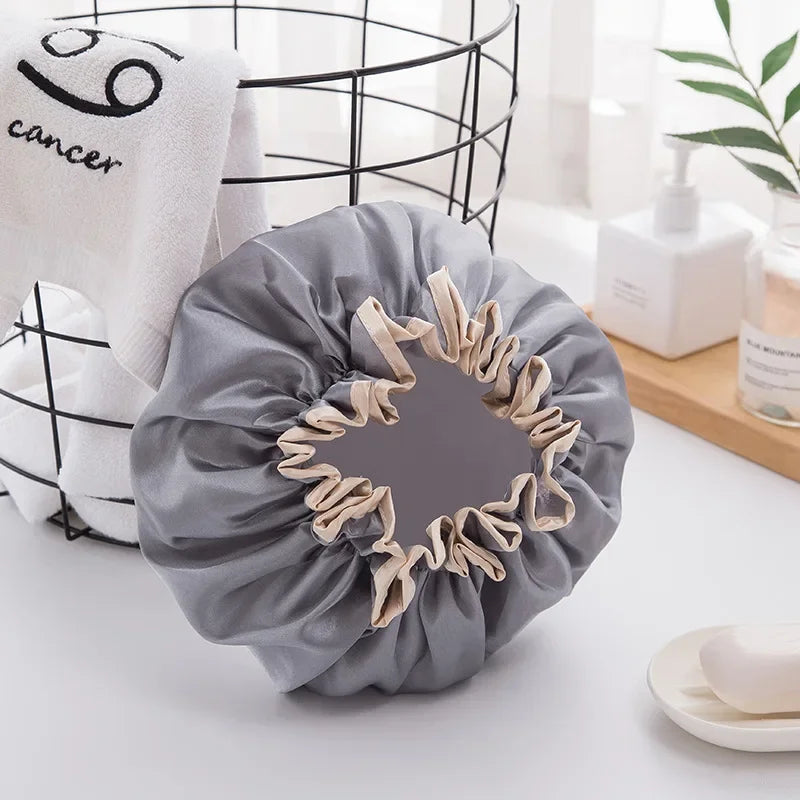 1Pcs Women's Elastic Band Satin Silky Bonnet Sleep Cap Hair Care Hair Dryers Female Hair Protect Bonnet Nightcap Satin Bath Cap
