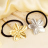 Elegant Girl Stainless Steel Flower Hair Elastics & Ties Real Gold Plated Jewelry For Women Adjustable Headband Head Rope Gifts