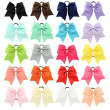 8'' Large Elastic Hair Bows Head Rope Bands Grosgrain Ribbon Hair Ties Boutique Bow Tie For Girls Headwear Hair Accessories