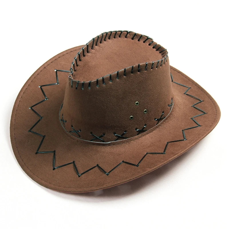 New Kids Western Cowboy Hat Curved Brim Outdoor Toddler Sun Hat Children Birthday Gifts Vacation Cap Party Cosplay Hat