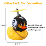 Rubber Duck Toy Car Ornaments Yellow Duck Car Dashboard Decorations Motor Accessories Yellow Duck Ornaments with Helmet for Bike