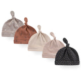 New Born Baby Boy Hats 3/5Pieces Cotton Baby Girls Hats Cartoon 0-6Months Unisex Soft Solid Color Infant Accessories