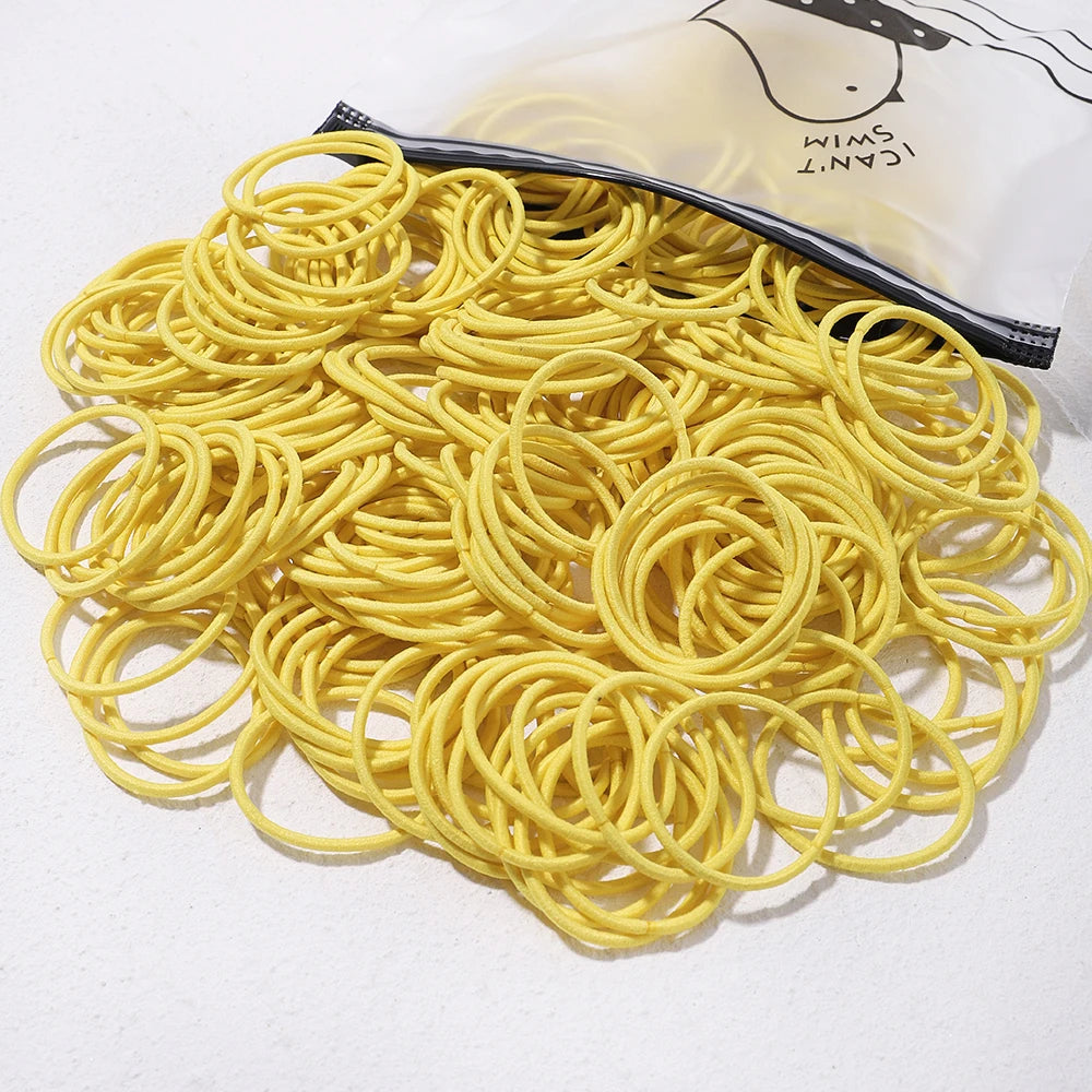 50PCS Macaron Rubber Band Hairband Headband High Elastic Durable Hair Ring Tied High Ponytail Women's Kids Hair Headwear
