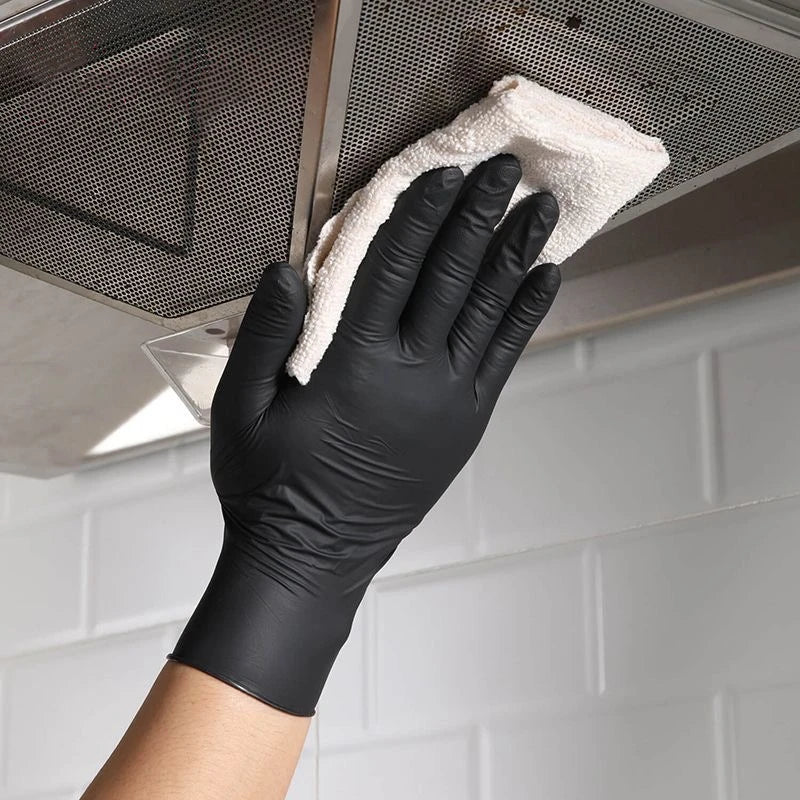 Black Nitrile Disposable Gloves 20/100PCS Latex & Powder Free Non-Sterile Cleaning Gloves for Cooking Household Mechanic Tattoo