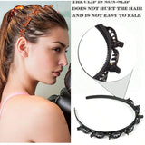 New Double Band Headbands for Women Hairstyle Fashion Non-Slip Hair Bands with Clips Bezel Hair Hoop Hair Headwear