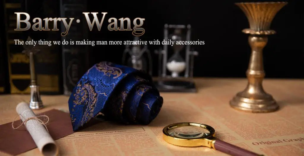 Male Gift Silk Men Tie Set Purple Violet Solid Paisley Striped Wedding Business Tie for Man Necktie Handky Cufflinks Barry.Wang