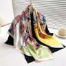 90*90Cm Square Scarf Twill Silk Feeling Women Head Shawls and Wraps Luxury Hair Tree Print Neck Scarves Hijab Bandana Pashmina