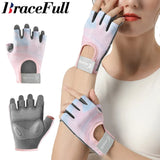 1Pair Workout Gloves Men Women Gym Lifting Fitness Climbing Exercises Work Out Wrist Belt Shock Absorb Foam Pad Palm Crossfit