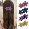 4Pcs Flower Hair Clips Fashion Matte Black Floral Hairpins Hair Claw Clips Non-Slip Hair Clamps Grab Elegant Hair Accessories
