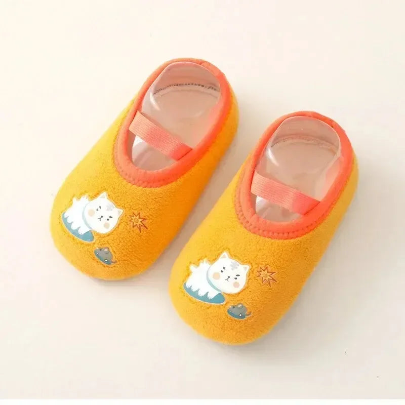 Baby Anti-slip Socks Newborn Warm Crib Floor Shoes with Rubber Sole for Children Boy Toddler Foot Girl Infant Cute Kids Slippers