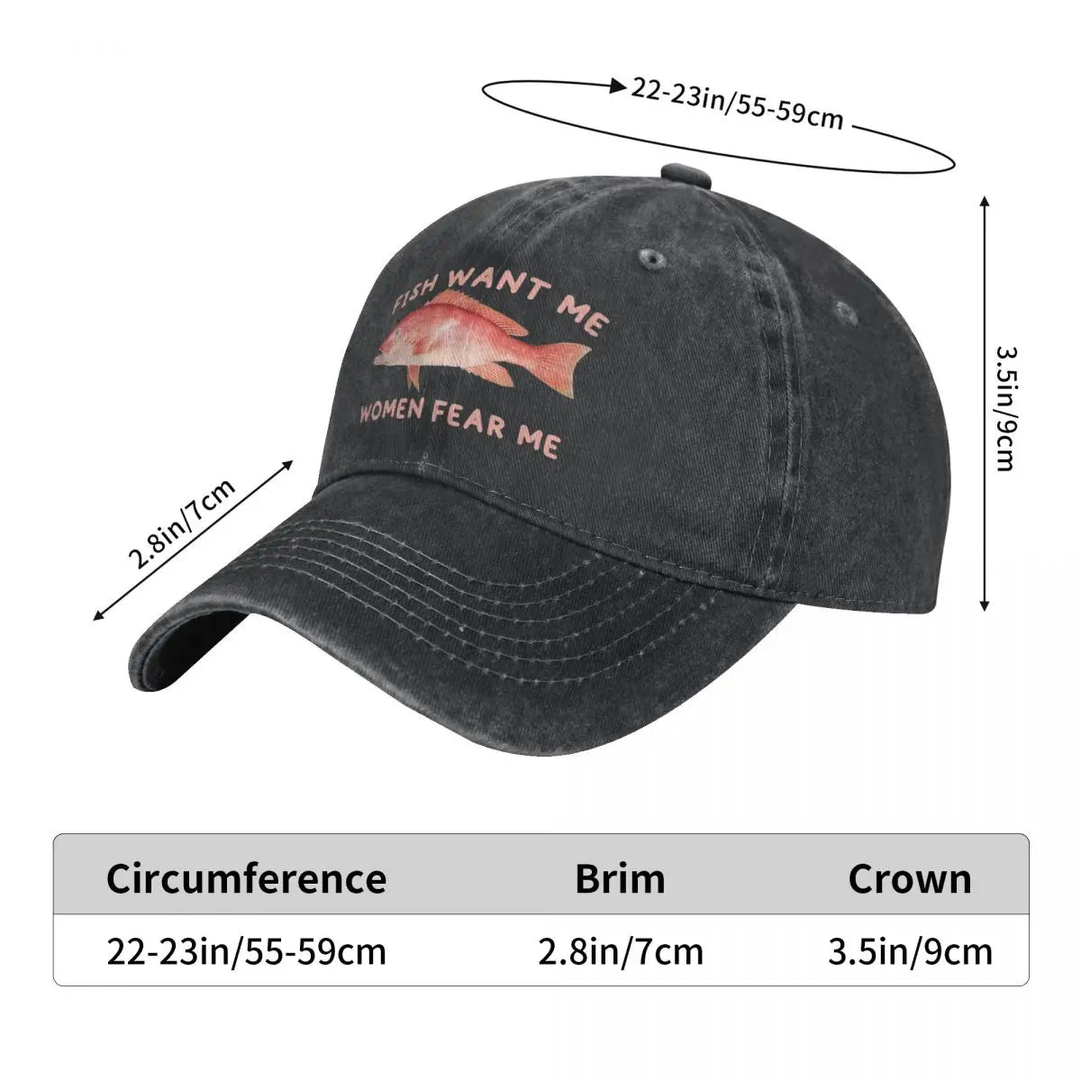 Fish Want Me Women Fear Me Classic Baseball Cap Men Hats Women Visor Protection Snapback Animal Caps
