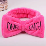 Letter OMG Headbands for Women Girls Bow Wash Face Turban Makeup Elastic Hair Bands Coral Fleece Hair Accessories