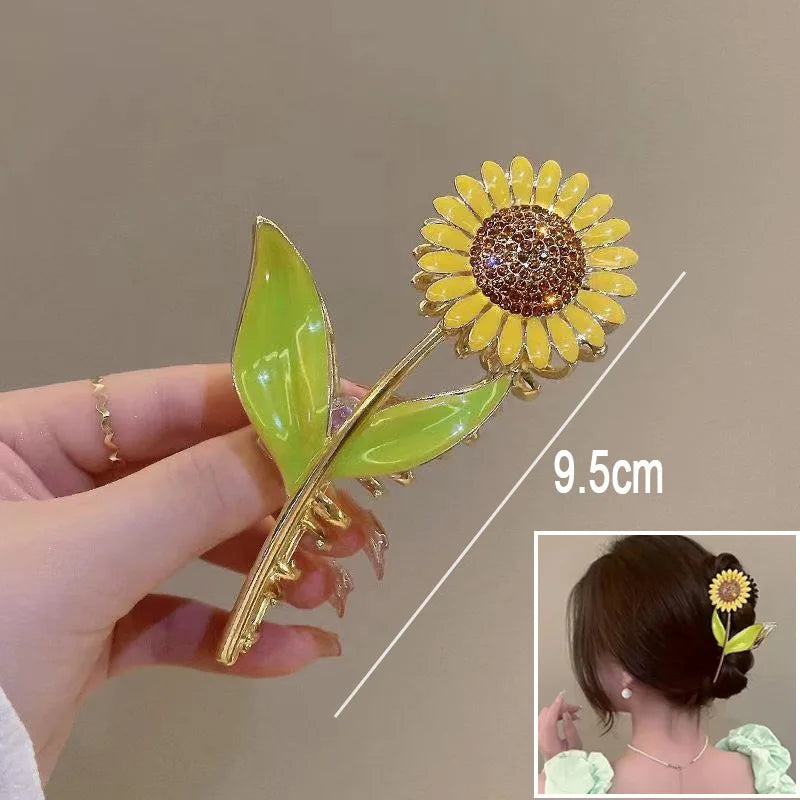 New Sweet Flower Durian Hair Claw Clip Ponytail Grab Hair Clips Shark Clip Woman Hairpins For Girl Hair Accessories Headdress
