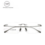 Fashionable and Simple Frameless Titanium Alloy Business Men's Glasses Personalized High-quality Women's Frames Suitable  Myopia