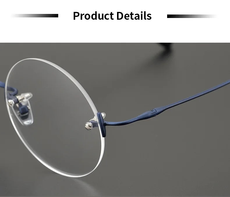 2024 Pure Titanium Round Rimless Glasses Frame Simple Fashion Men Women Small Faces Eyeglasses Light Weight Frameless Spectacles