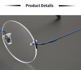 2024 Pure Titanium Round Rimless Glasses Frame Simple Fashion Men Women Small Faces Eyeglasses Light Weight Frameless Spectacles