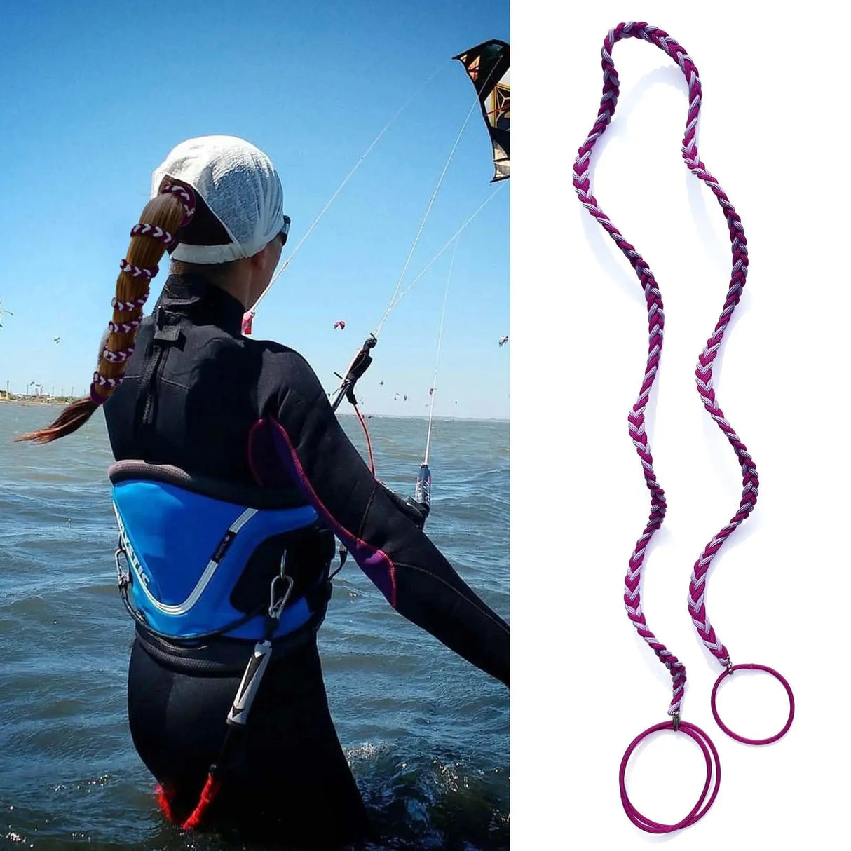 Elastic Hair Ties Ponytail Holders Colorful Gym Sports Hair Bands Spiral Long Pony Tial Wrap for Women Thick Hair for Wind Water