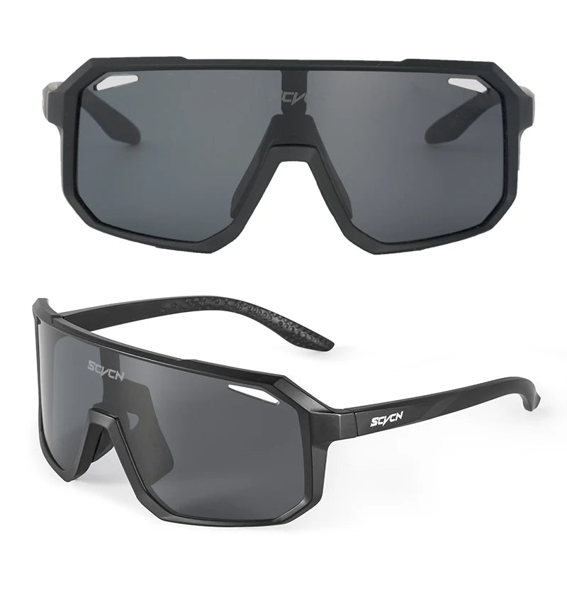 SCVCN New Riding Cycling Sunglasses Outdoor Sports Running Goggles Men's Mtb Bicycle Glasses Women Cycling Eyewear 1 Lens