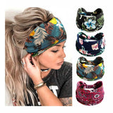 Fashion Boho Ethnic Style Headbands Vintage Knot Elastic Turban Headwrap For Women Girls Hair Band Soft Bandana Hair Accessories