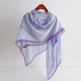 Women Yam Yarn Silk Scarf Big Shawl Fashion Summer Sun Protection Breathable Long Lady Silk Bandana Versatile Wrap Scarves