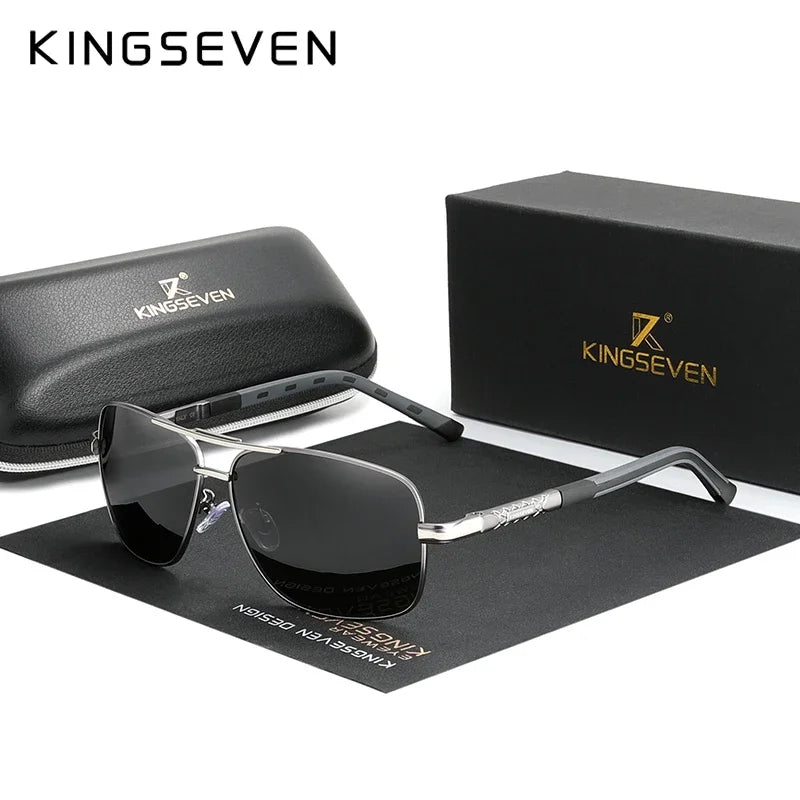 KINGSEVEN Classical Men’s Sunglasses High Quality Aluminum HD Mirror Lens Functional Glasses Women Driving Accessory Eyewear