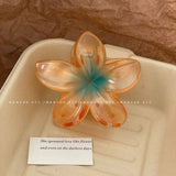 Hawaiian Gradient Hair Clips Flower Hair Claws Big Size Fashion Head wear Hairpin for Women Girls Crab Barrette Hair Accessories