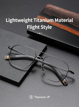Trendy Men's Large size Titanium Frames Stylish, Double Bridge, Casual, Comfortable, Optical Prescription Eyewear for Men 07518