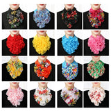 Korean Floral Chiffon Neck Guard False Collar Hedging Scarf Summer Women Ice Silk Protect Cervical Elastic Bib Headneck