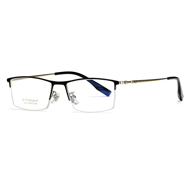 2023 New Titanium Half Frame Glasses Business Square Eyeglass Frames Myopia Hyperopia Prescription Eyeglasses Eyewear