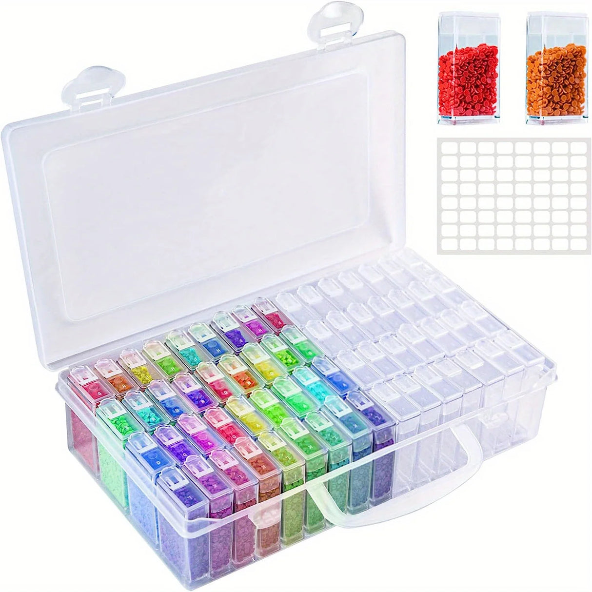 Clearance_1pc 32/40/42/48/56/64 Slots Plastic Storage Box, DIY Diamond Painting Beads Charms Jewelry Accessories Organizer Box_C