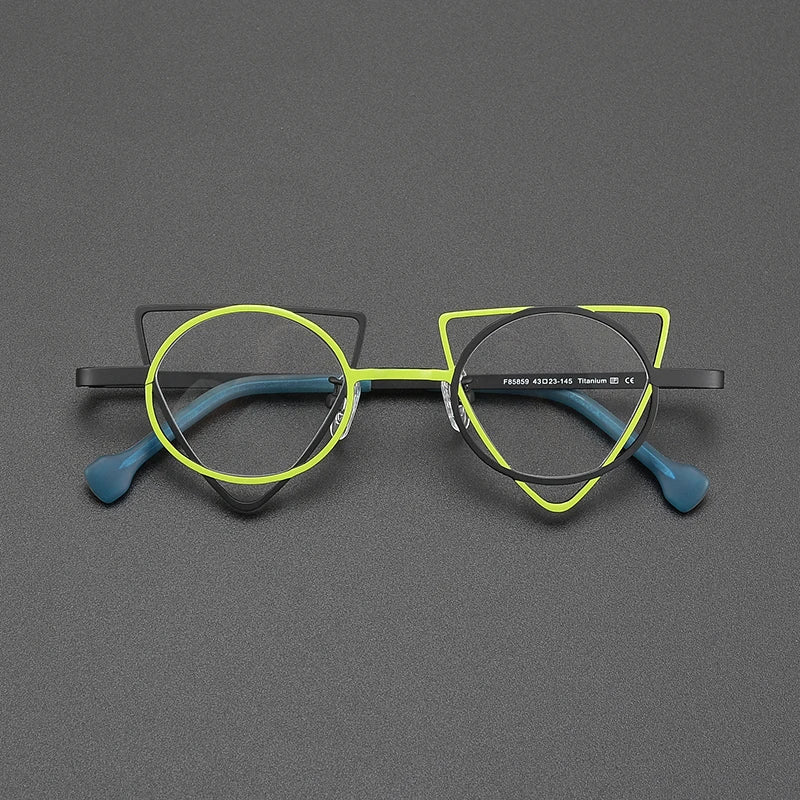 Ultra Light Pure Titanium Inverted Triangle Glasses Frame Female New Multi-color Personality Myopia Reading Prescription Eyewear