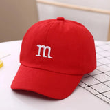 Girls Boy Adjustable Hat Children's Kid Baseball Cap Sunscreen Baby Hat Hip Hop M Letter Embroidered Kids Caps 1-6-8-12-15 Years