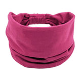 Headwrap Solid Color Knot Wide Headbands for Women Soft Cotton Sports Elastic Hair Bands Accessories Yoga Bandana Bandage