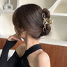 New Punk Geometric Metal Gold Silver Simple Hair Clip Claw for Women Trendy Large Crab Catches Clamp Korea Headwear Accessories