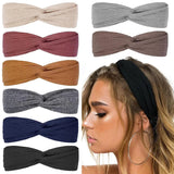 Headbands For Women Girls Top Knot Stretchy Headband Boho Twisted Criss Cross Hair Bands Knitted Cotton Turban Hair Accessories