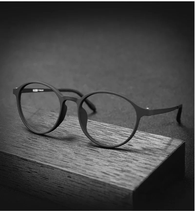 Ultralight Fashion Retro Round Glasses Frames Women TR90 Titanium Optical Prescription Men's Eyeglasses Frame H3050