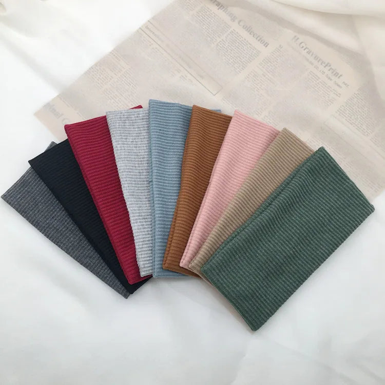 New Knitted Hair Bands Women Fashion Wide Elastic Headband Sport Yoga Hairband Soft Wash Face Makeup Headwrap Hair Accessories