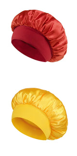 Unisex Head Wrap Elastic Band Cap for Brimmed Night Hat Bath Cap Extra Large Satin Silky Bonnet Sleep with Premium Elastic Band