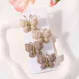 4Pcs/set Butterfly Hair Clip Set for Girls Double Layered Bow Cute Bangs Hair Pin Cotton Safe Kids Baby Hair Accessories Set