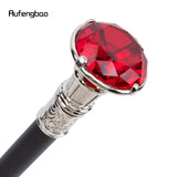 Red Diamond Type White Walking Stick with Hidden Plate Self Defense Fashion Cane Plate Cosplay Crosier Stick 90cm