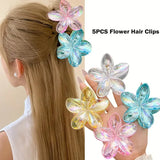Hairpin Flower Hair Clip Cute Grab Clip Plastic Large Hair Claw Beach Headwear Hair Accessories Transparent Hair Clip Female