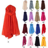 652F Women Solid Color Scarfs Large Long Lightweight Headscarf Linen Sheer Shawl Wrap