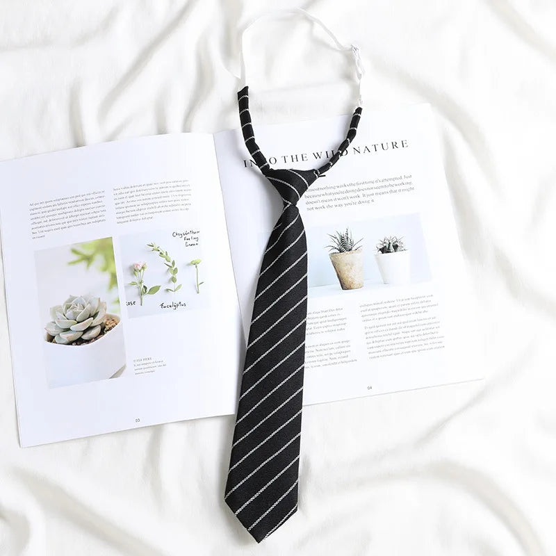 Korean style elegant Ties for men gifts Top clothes accessories Wedding  Black Gray Striped JK Ladies Collar Slim Neck Bow tie