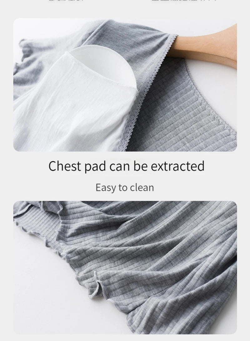 Modal Maternity Clothes Breastfeeding Nightgowns Nursing Sleepwear Hospital Loose Fitting Breast Feeding Pajamas Pregnancy Dress