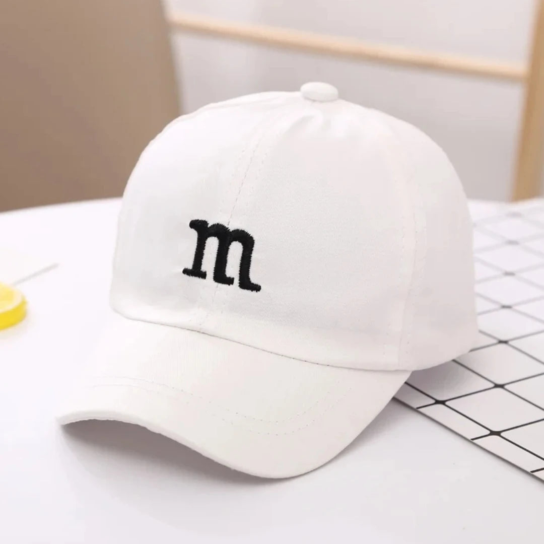 Girls Boy Adjustable Hat Children's Kid Baseball Cap Sunscreen Baby Hat Hip Hop M Letter Embroidered Kids Caps 1-6-8-12-15 Years