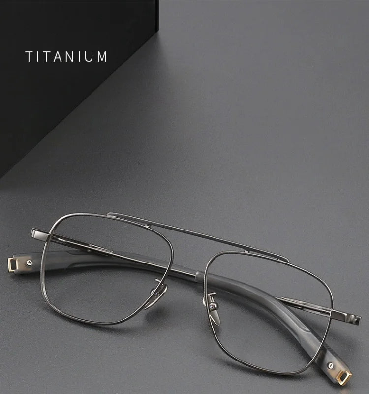 Titanium Double Beam Men's Glasses Frame Fashion Light Luxury Women's Glasses Frame Retro Optical Prescription Glasses Fram 105