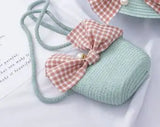 Summer Baby Straw Hat With Handbag Flower Breathable Beach Hat Bags Kids Hat Boy Girls Sun Visor UV protection panama Hat gorras