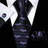 Male Gift Silk Men Tie Set Purple Violet Solid Paisley Striped Wedding Business Tie for Man Necktie Handky Cufflinks Barry.Wang